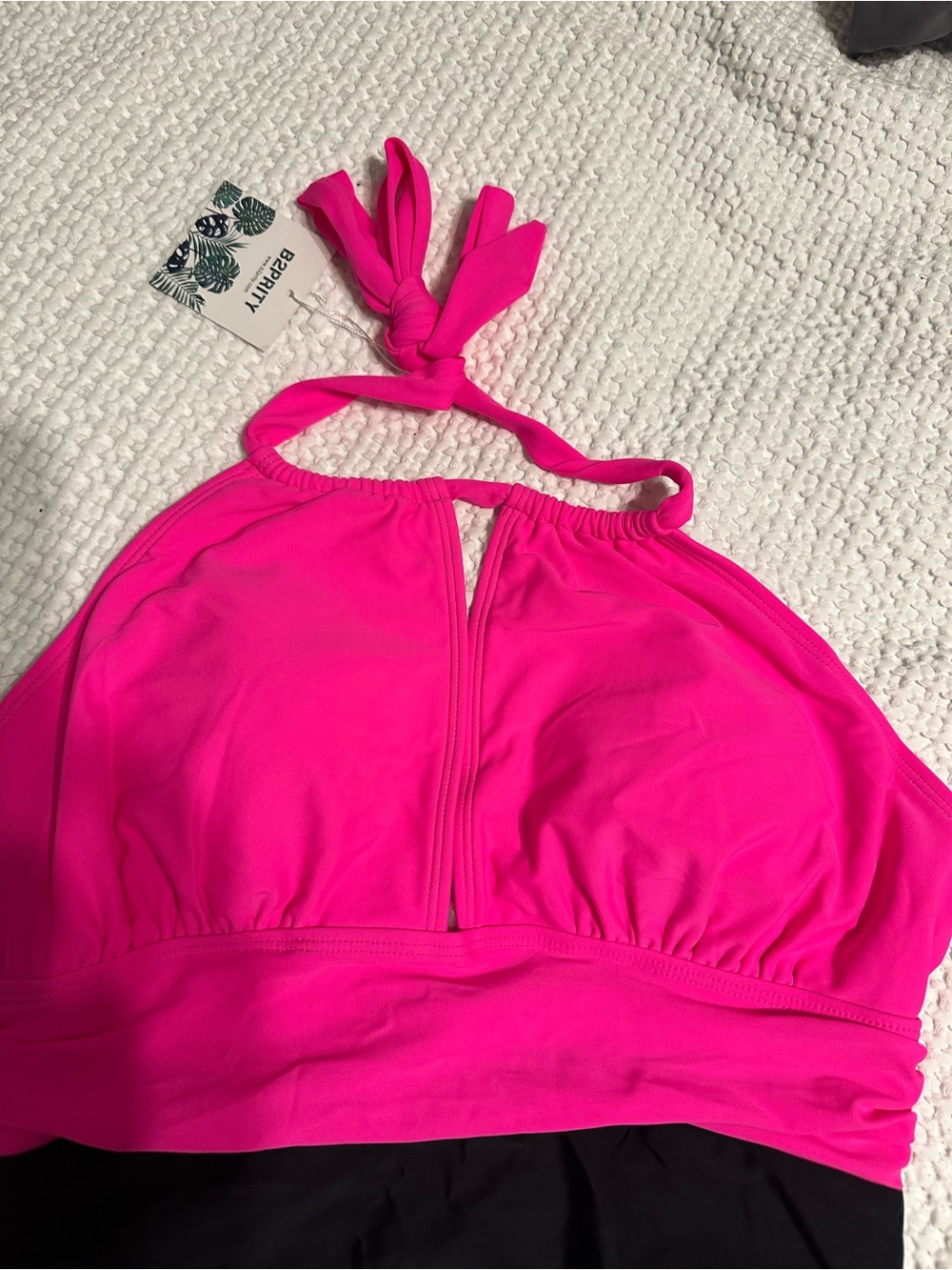Hot Pink & Black One-Piece Swimsuit - Picture 4 of 7